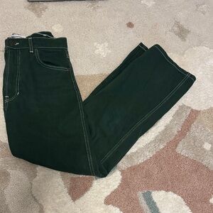Reformation Cowboy High Rise Straight Jeans In Emerald